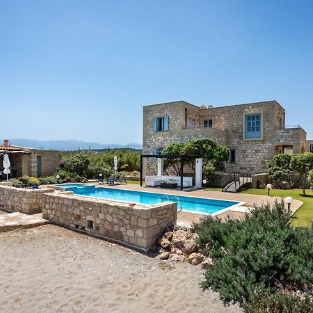 Beachfront Villa Turquoise With Private Pool, Bbq And Ping Pong Table Chania  Exteriör bild