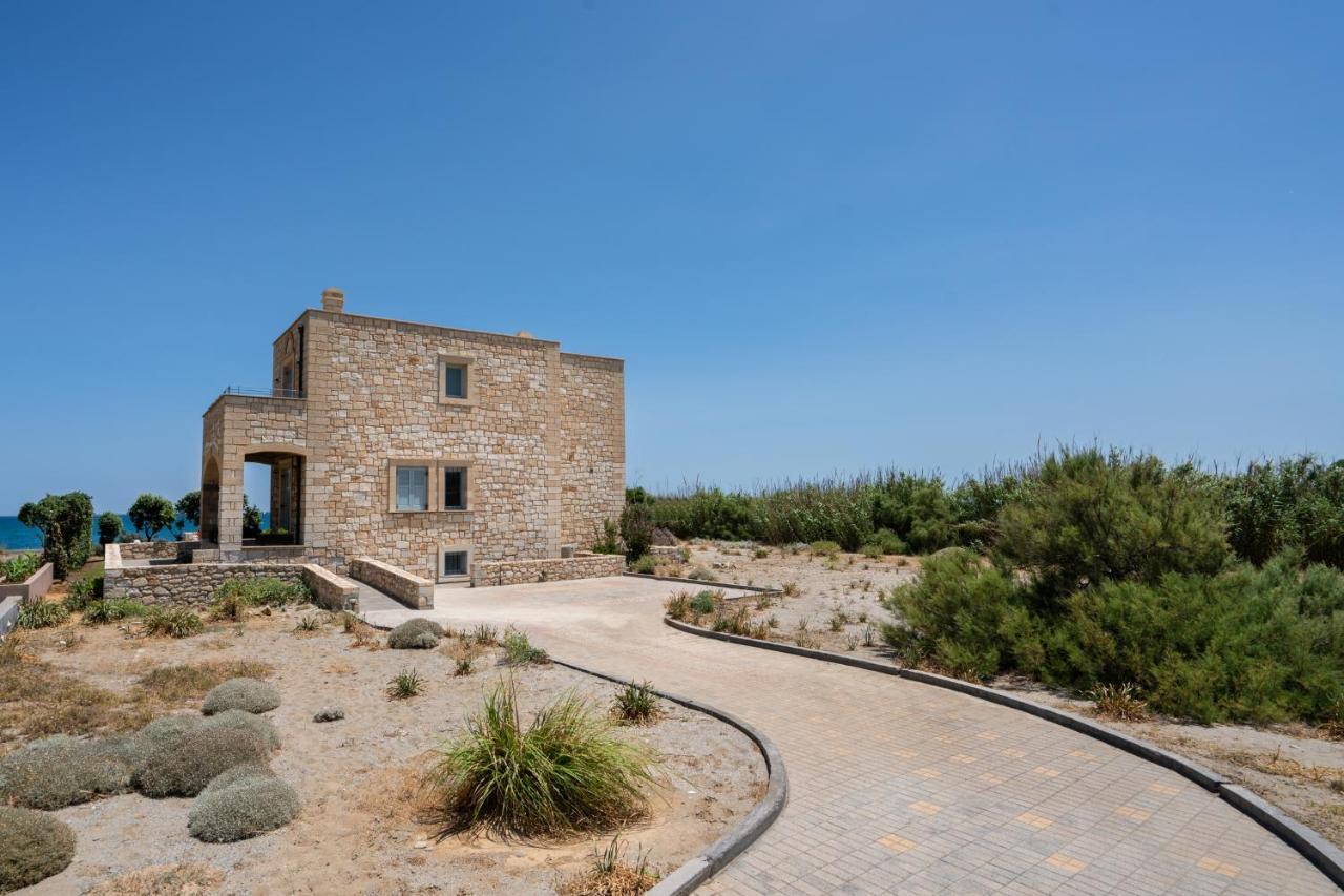 Beachfront Villa Turquoise With Private Pool, Bbq And Ping Pong Table Chania  Exteriör bild